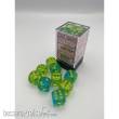 Chessex CHX26666 - Gemini® 16mm d6 Translucent Green-Teal/yellow Dice Block™ (12 dice)