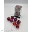 Chessex CHX26667 - Gemini® 16mm d6 Translucent Red-Violet/gold Dice Block™ (12 dice)
