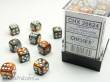 Chessex Würfel CHX26824 - Copper-Steel w/white Gemini™ 12mm d6 with pips Dice Blocks™ (36 Dice)