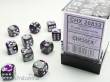 Chessex Würfel CHX26832 - Purple-Steel w/white Gemini™ 12mm d6 with pips Dice Blocks™ (36 Dice)