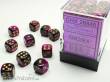 Chessex Würfel CHX26840 - Black-Purple w/gold Gemini™ 12mm d6 with pips Dice Blocks™ (36 Dice)