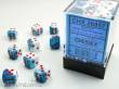 Chessex Würfel CHX26857 - Astral Blue-White w/red Gemini™ 12mm d6 with pips Dice Blocks™ (36 Dice)