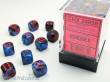 Chessex Würfel CHX26858 - Black-Starlight w/red Gemini™ 12mm d6 with pips Dice Blocks™ (36 Dice)