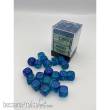 Chessex CHX26863 - Gemini® 12mm d6 Blue-Blue/light blue Luminary™ Dice Block™ (36 dice)