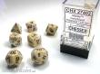 Chessex Würfel CHX27402 - Marble Ivory w/black Signature™ Polyhedral 7-Die Sets