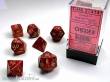 Chessex Würfel CHX27414 - Scarab™ Scarlet™ w/gold Signature™ Polyhedral 7-Die Sets