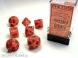 Chessex Würfel CHX27433 - Vortex Orange w/black Signature™ Polyhedral 7-Die Sets