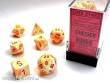 Chessex Würfel CHX27453 - Festive™ Sunburst™ w/red Polyhedral 7-Die Sets