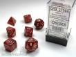 Chessex Würfel CHX27504 - Glitter Polyhedral Ruby/gold Signature™ Polyhedral 7-Die Sets