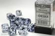 Chessex Würfel CHX27608 - Nebula™ Black w/white Signature™ 16mm d6 with pips Dice Blocks™ (12 Dice)