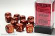 Chessex Würfel CHX27614 - Scarab™ Scarlet™ w/gold Signature™ 16mm d6 with pips Dice Blocks™ (12 Dice)