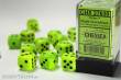 Chessex Würfel CHX27630 - Vortex Bright Green w/black Signature™ 16mm d6 with pips Dice Blocks™ (12 Dice)