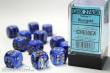 Chessex Würfel CHX27636 - Vortex Blue w/gold Signature™ 16mm d6 with pips Dice Blocks™ (12 Dice)