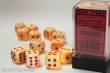 Chessex Würfel CHX27653 - Festive™ Sunburst™ w/red 16mm d6 with pips Dice Blocks™ (12 Dice)