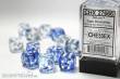 Chessex Würfel CHX27666 - Nebula™ Dark Blue w/white Signature™ 16mm d6 with pips Dice Blocks™ (12 Dice)