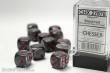 Chessex Würfel CHX27678 - Velvet™ Black w/red Signature™ 16mm d6 with pips Dice Blocks™ (12 Dice)