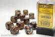 Chessex Würfel CHX27693 - Lustrous™ Gold w/silver Signature™ 16mm d6 with pips Dice Blocks™ (12 Dice)