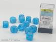 Chessex Würfel CHX27766 - Luminary Sky blue/silver 16mm d6 with pips Dice Blocks™ (12 Dice)
