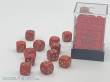 Chessex Würfel CHX27814 - Scarab™ Scarlet™ w/gold Signature™ 12mm d6 with pips Dice Blocks™ (36 Dice)