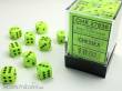 Chessex Würfel CHX27830 - Vortex Bright Green w/black Signature™ 12mm d6 with pips Dice Blocks™ (36 Dice)