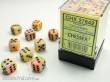 Chessex Würfel CHX27842 - Festive™ Circus™ w/black Signature™ 12mm d6 with pips Dice Blocks™ (36 Dice)