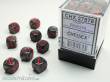 Chessex Würfel CHX27878 - Velvet™ Black w/red Signature™ 12mm d6 with pips Dice Blocks™ (36 Dice)