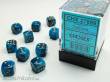 Chessex Würfel CHX27889 - Phantom™ Teal w/gold Signature™ 12mm d6 with pips Dice Blocks™ (36 Dice)