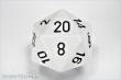 Chessex Würfel CHXXQ2001 - Opaque 34mm d20 White/black Dice