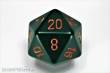 Chessex Würfel CHXXQ2015 - Opaque 34mm d20 Dusty Green w/copper Dice