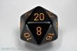 Chessex Würfel CHXXQ2028 - Opaque 34mm d20 Black/gold Dice