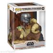 Funko FK52373 - Star Wars The Mandalorian POP! Deluxe Vinyl Figur The Mandalorian on Wantha with Child in Bag 9 cm