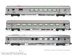 Arnold HN4500 - SNCF, 3-tlg. Set TEE-Wagen „Mistral“, Nizza - Paris, bestehend aus 1 x Vru + 1 x A8tu + 1 x AD4tux, silberne Farbgebung, Ep. IV
