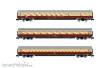 Arnold HN4508 - AKE, 3-tlg. Set „Rheingold“, Set 2/2, bestehend aus 1 x Speisewagen ARmh217 + 1 x 1. Klasse Wagen Avmz + 1 x Wagen Apmz, Ep. V