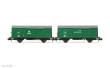 Arnold HN6576 - ADIF, 3-tlg. Set in grüner Lackierung, bestehend aus 2 x 2-achs. gedeckte Güterwagen J2 und 1 x Wagen SSV-500, Ep. VI