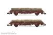 Arnold HN6581 - RENFE, 2-tlg. Set 2-achs. Flachwagen Ks, beladen mith „Tabacalera-Tabaksäcke, Ep. IV