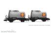 Arnold HN6701 - FS, 2-tlg. Set 2-achs. Kesselwagen „Shell“ in silberner Farbgebung, Ep. III-IV