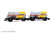 Arnold HN6721 - RENFE, 2-tlg. Set 2-achs. PR-Kesselwagen, „Saltra“, gelb-graue Farbgebung