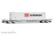Arnold HN9761 - 4-achs. Containertragwagen, grau, mit weißem 45´-Container „DB Schenker“, Ep. VI