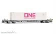 Arnold HN9762 - 4-achs. Containertragwagen, grau, mit weißem 45´-Container „ONE“, Ep. VI