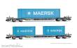 Arnold HN9765 - 2-tlg. Set 4-achs. Container-Wagen, graue Farbgebung, beladen mit 2 x 20´ + 1 x 40´ Container „MAERSK“