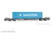 Arnold HN9765 - 2-tlg. Set 4-achs. Container-Wagen, graue Farbgebung, beladen mit 2 x 20´ + 1 x 40´ Container „MAERSK“