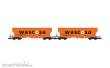 Arnold HN9774 - D-WASCOSA, 2-tlg. Set 4-achs. Getreidesilo-Wagen mit runden Seitenwänden, orange Farbgebung, großes „WASCOSA”-Logo