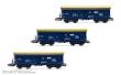 Rivarossi HR6589 - PKP Cargo, 3-tlg. Set 4-achs.Selbstentladwagen Fals, in blau/gelber Farbgebung, Ep. VI