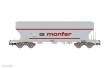 Rivarossi HR6677 - I-ERSA, 2-tlg. Set Getreidesilowagen „MONFER“, graue Farbgebung mit neuen Beschriftungen, Ep. VI