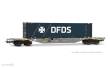 Rivarossi HR6704 - 4-achs. Containerwagen der Bauart Sgnss, graue Farbgebung, beladen mit 45´-Container „DFDS”