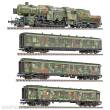 Liliput L130002 - 4-tlg.Set,Truppen-Transp.Militär,3 Perswg.+BR42,Tarn.