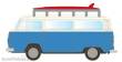 Minis LC3969 - VW T2 Bus mit Surfbrett, blau/weiß