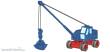 Minis LC4702 - Fuchs F 301 Bagger m. Schaufel, blau/rot