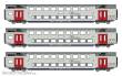 L.S. Models LS43105DC - 3er Set Doppelstockwagen M6 B+B+B SNCB, Ep.VI