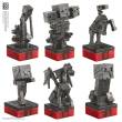 Noble Collection NOB3726 - Minecraft Schachspiel Overworld Heroes vs. Hostile Mobs